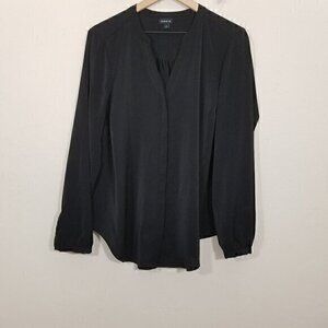 Torrid Long Sleeve Button Up Blouse Top Black Size 0
